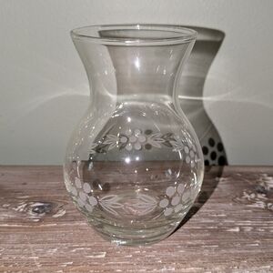 Vintage Stylesetter St Paulo Floral Etched Crystal ~4" Vase - Germany